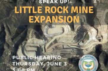 PUBLIC HEARING JUNE 3 on Little Rock Mine Expansion